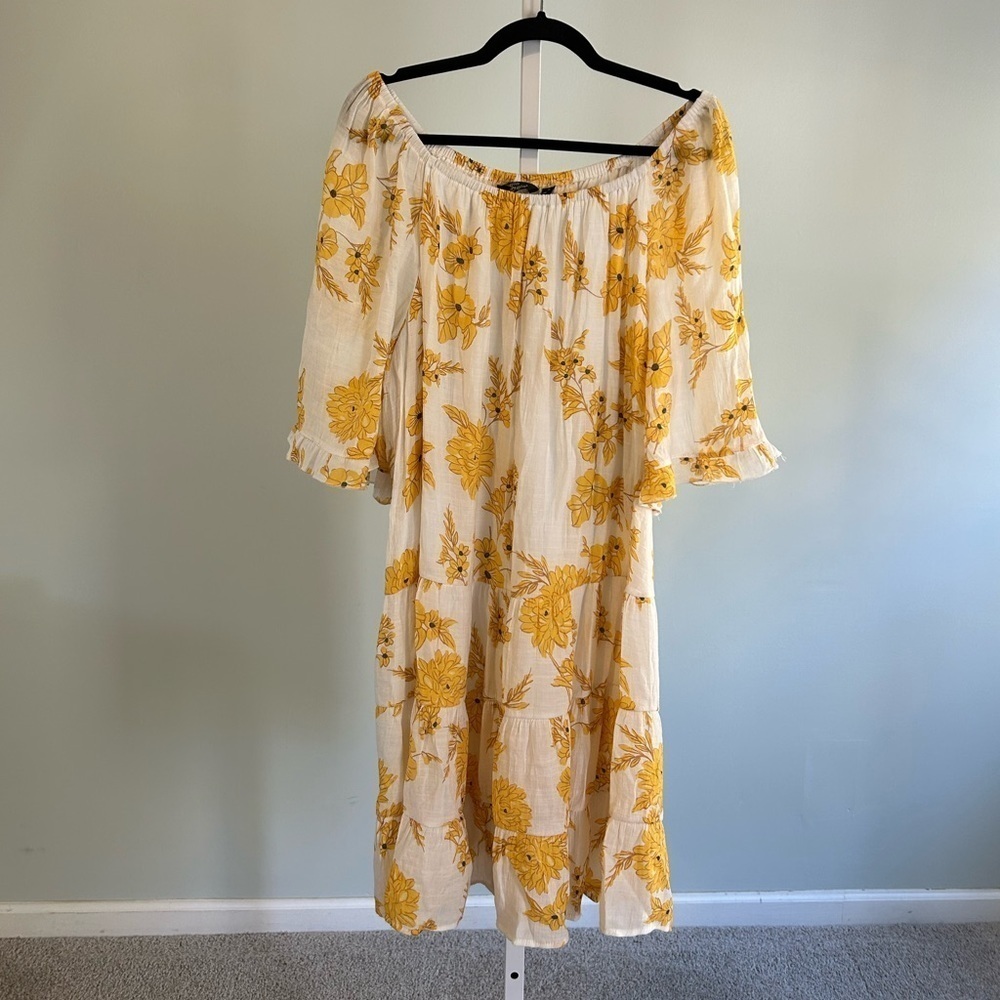 Mlle Gabrielle Yellow Floral Babydoll Dress